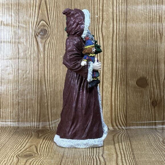 Vintage Santa Clause Pecan Resin Wood Christmas Painted Figure With‎ Clown Rare - Picture 4 of 8